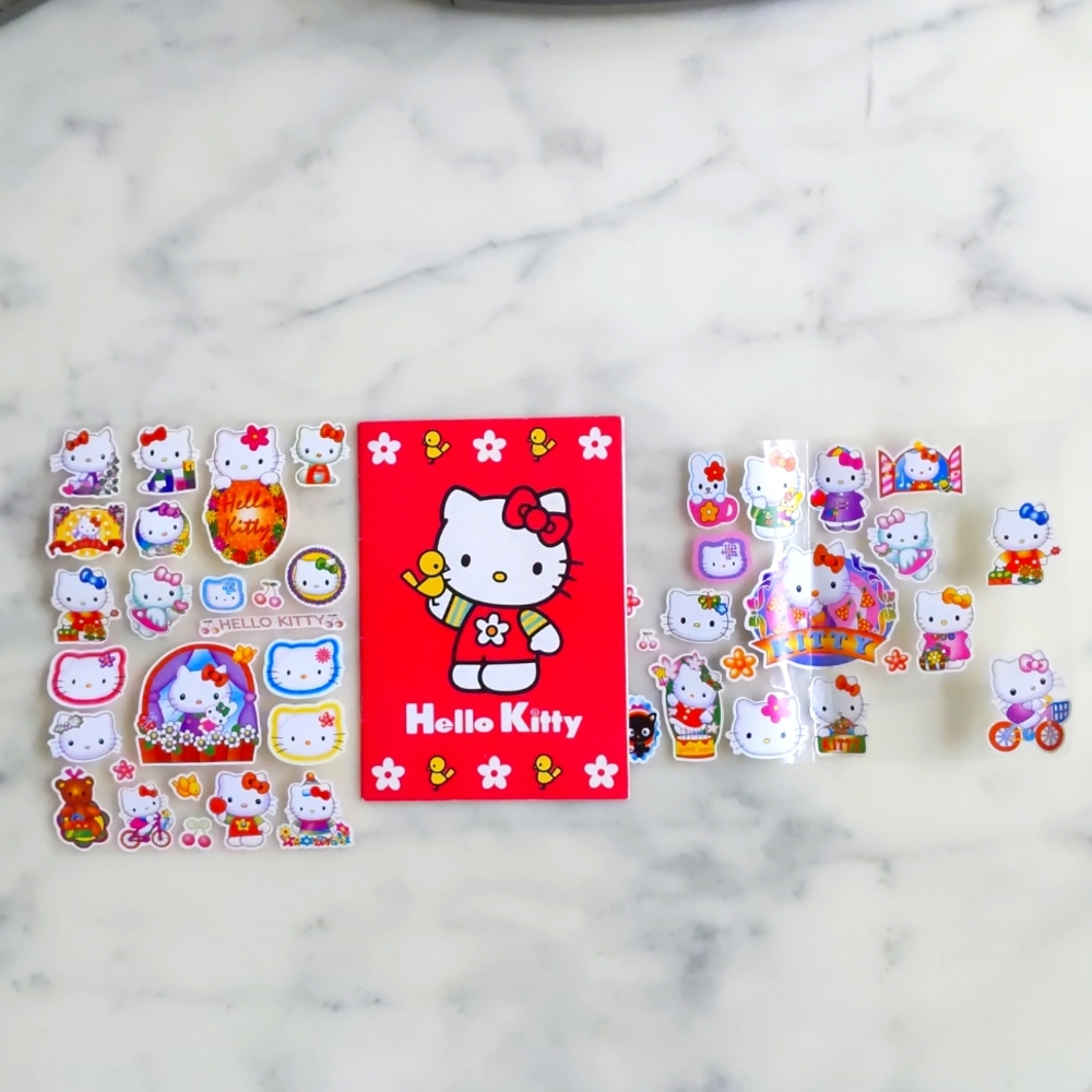 Hello Kitty stickers and note book.